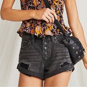 Free Peopke Romeo Rolled Cut Off Black Mambo Short